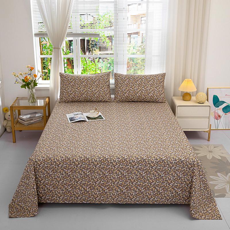 Cotton Thickened Bed Sheet 1pc Plant Flowers Printed Single Double Top King Sheets Pure Cotton Single Size Kids Bed Linen