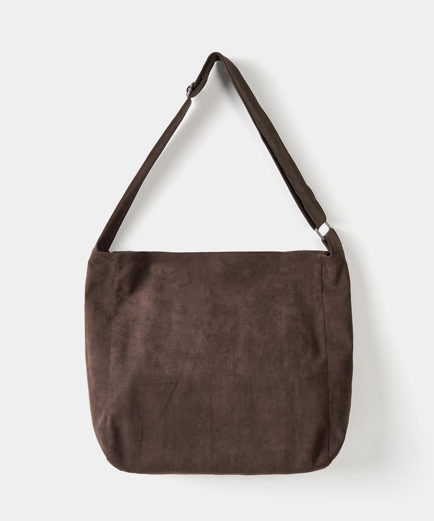 Excontainer Muted Suede Crossbody Bag (Dark Brown)