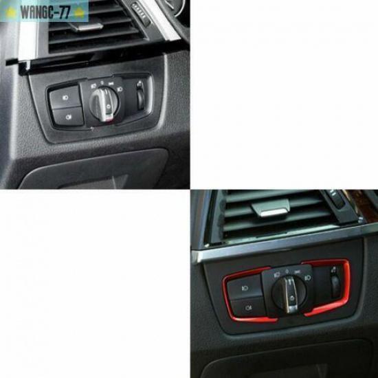 Red Inner Headlight Switch Surrounding Decor Trim Cover For BMW F22 F30 F31 New
