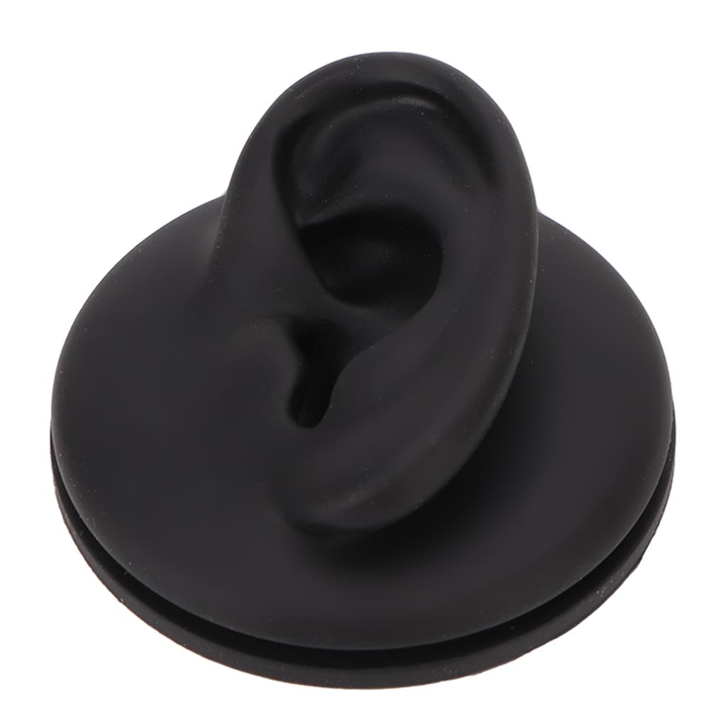 Left Ear Model Simulation Artificial Silicone Teaching Tool Human Ear Model with Round Base for