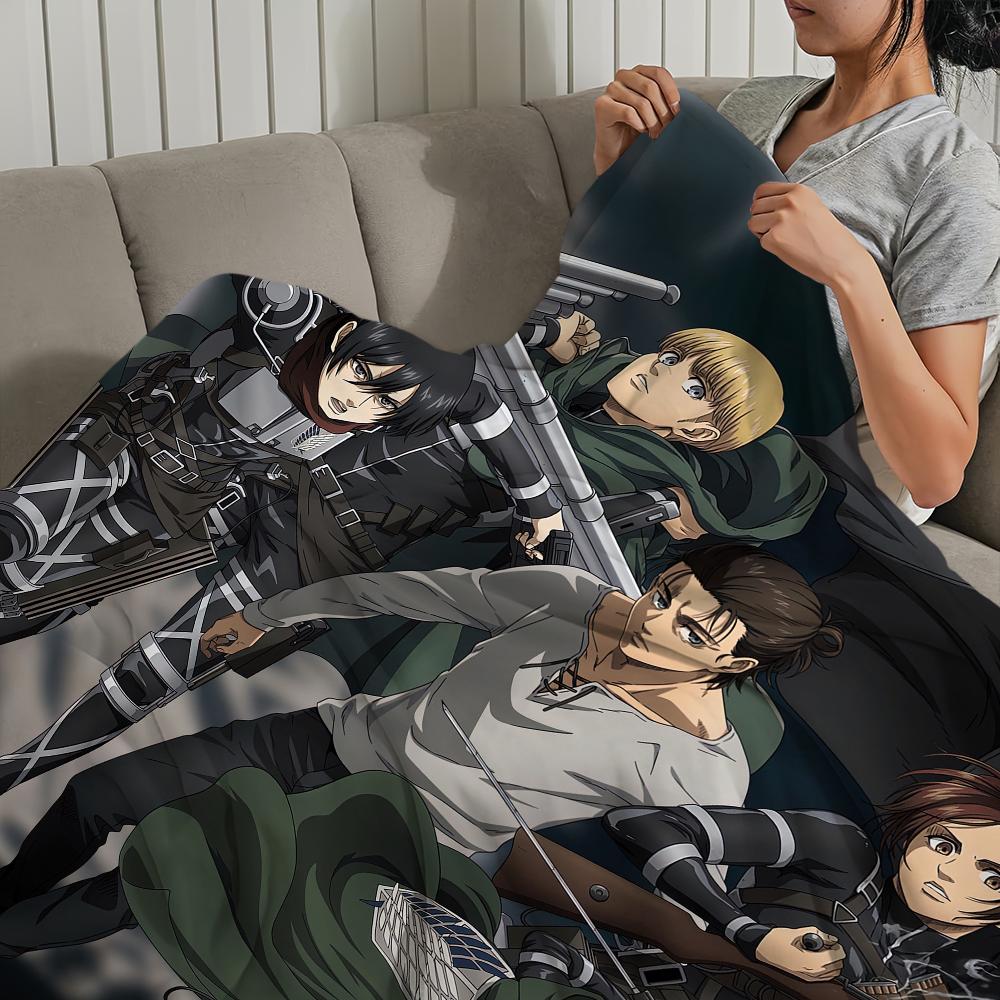 Anime A-Attack On T-Titan Cool Blanket Soft Comfortable Nap Plush Suitable For Iiving Room Office Bedroom Birthday Home Kid Gift