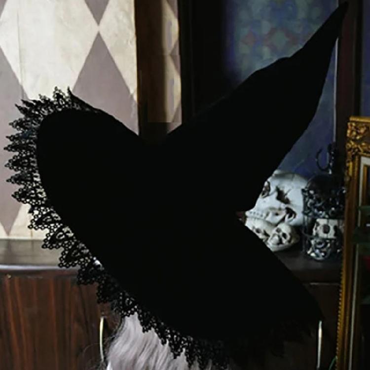 Fashion Costume Hat Witchcap Black Hat Halloween Party Hat Musical Festival Hat