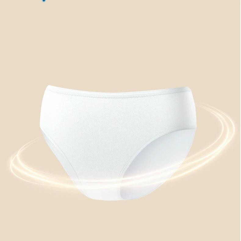 Disposable Underwear for Women, Travel, Pure Cotton, Portable, Sterilized, No-Wash, Daily Disposable Panties, Pure White, 5-Pack, 2XL Size