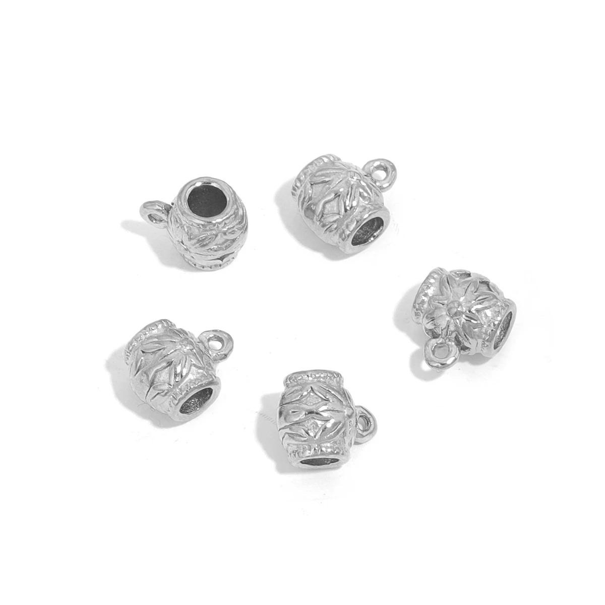 

316 Titanium Steel Spacer Bead with Pendant - Stainless Steel Jewelry Accessory