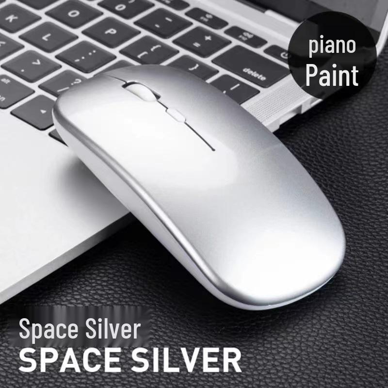 Dual Mode Silent Bluetooth & 2.4G Wireless Mouse for Apple Laptops - Rechargeable, Office-Ready, Glowing Design