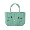 Cute Cat PVC Woven Bag Large Capacity Organizer Bath Shopping Basket Portable Baskets with Handles Beach Bag Vegetable Basket