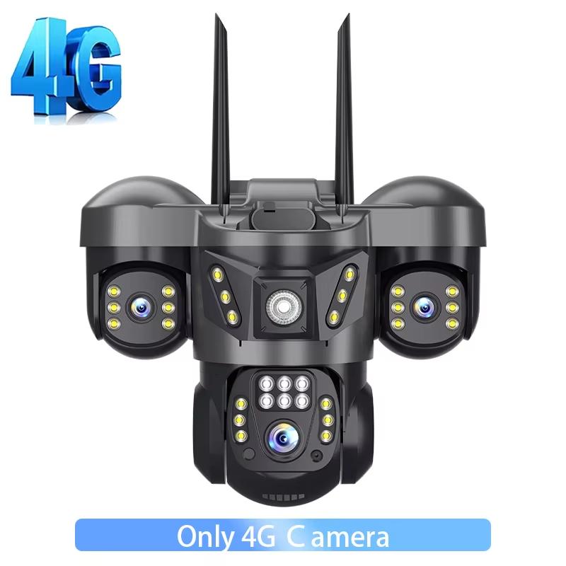 LS VISION 12MP Three Lens 4G Sim IP Camera Outdoor Human Detection WiFi Surveillance Cameras 6K Security Protection Video Monitor V380 Pro