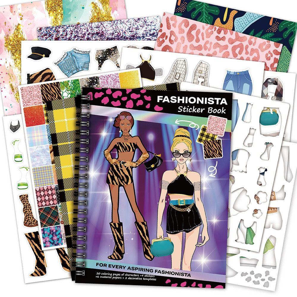Dress Up Dress Up Sticker Book Self-Adhesive Dress Up Sticker Set Coloring Sticker Book For Girls