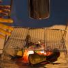Wielofunkcyjny składany stojak na ognisko grillowy Turystyczny przenośny ruszt grillowy kempingowy Zestaw naczyń kuchennych zewnętrznych Stojak na grill BBQ Uchwyt do kuchenki gazowej na drewno