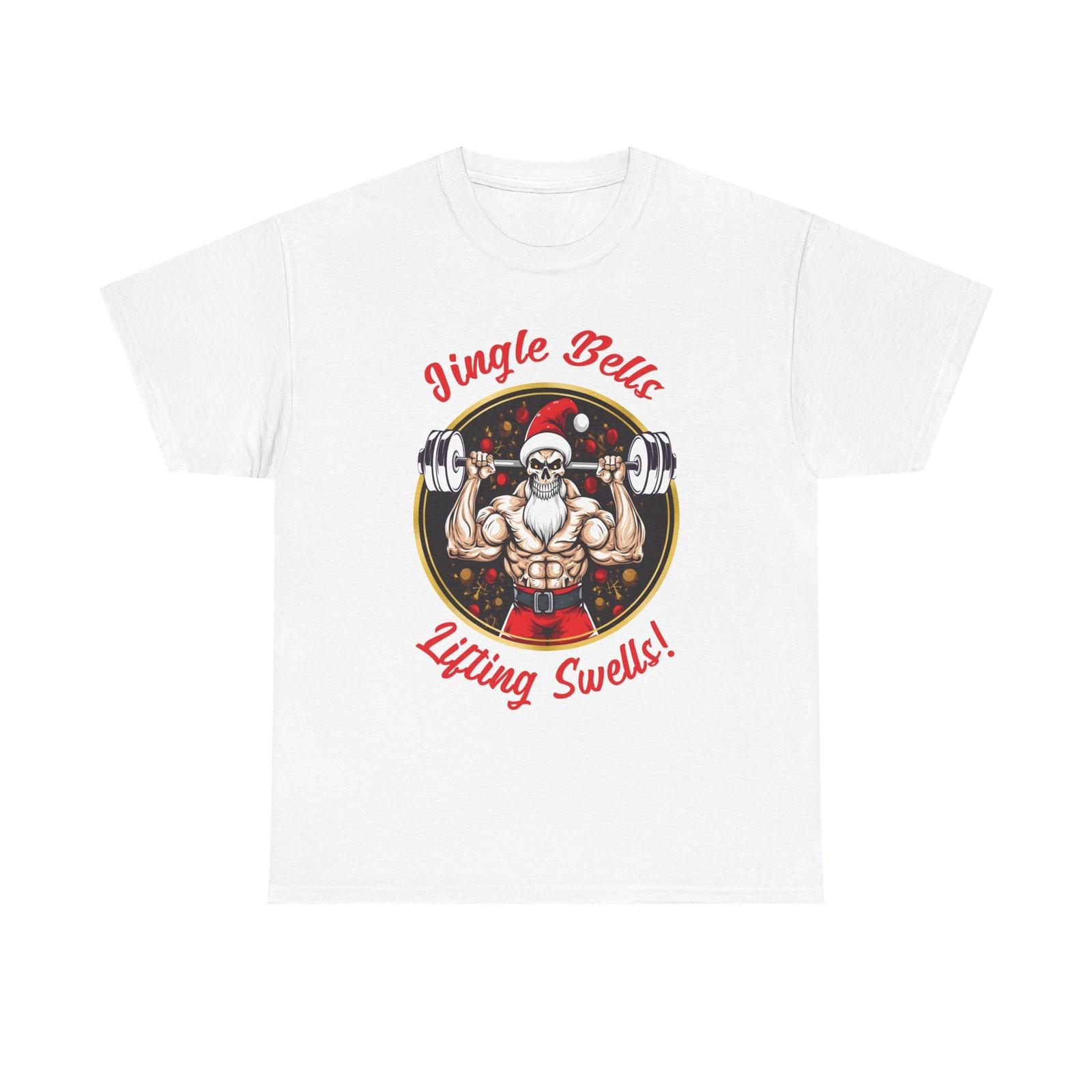 Skull Jacked Santa Funny Christmas T-Shirt. Gym Humor, Muscles Guy Weights Lover S разноцветный