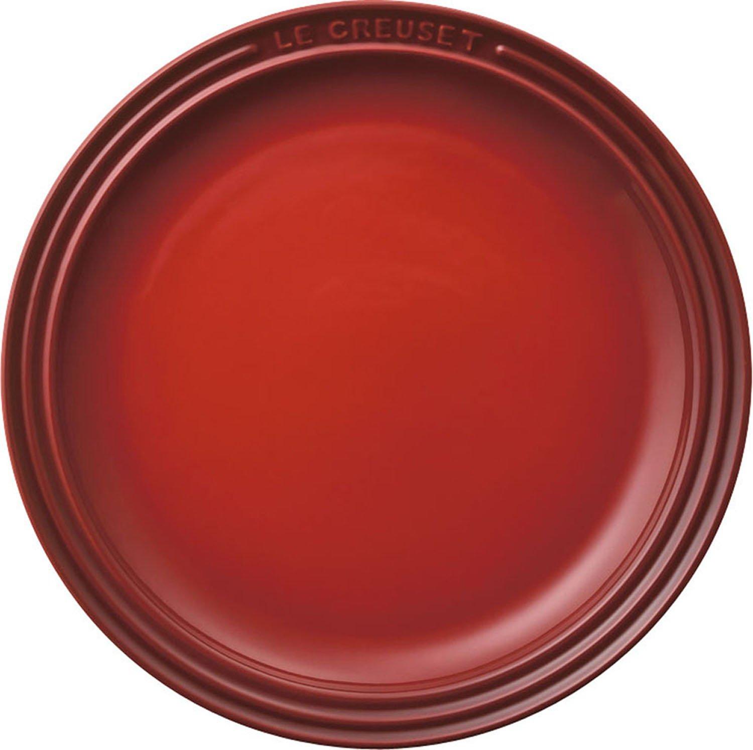 

Le Creuset Ceramic Round Plate, 19 cm, Cherry Red, Heat and Cold Resistant, Microwave and Oven Safe, Oven Dish, Bakeware [Official Japanese Product]