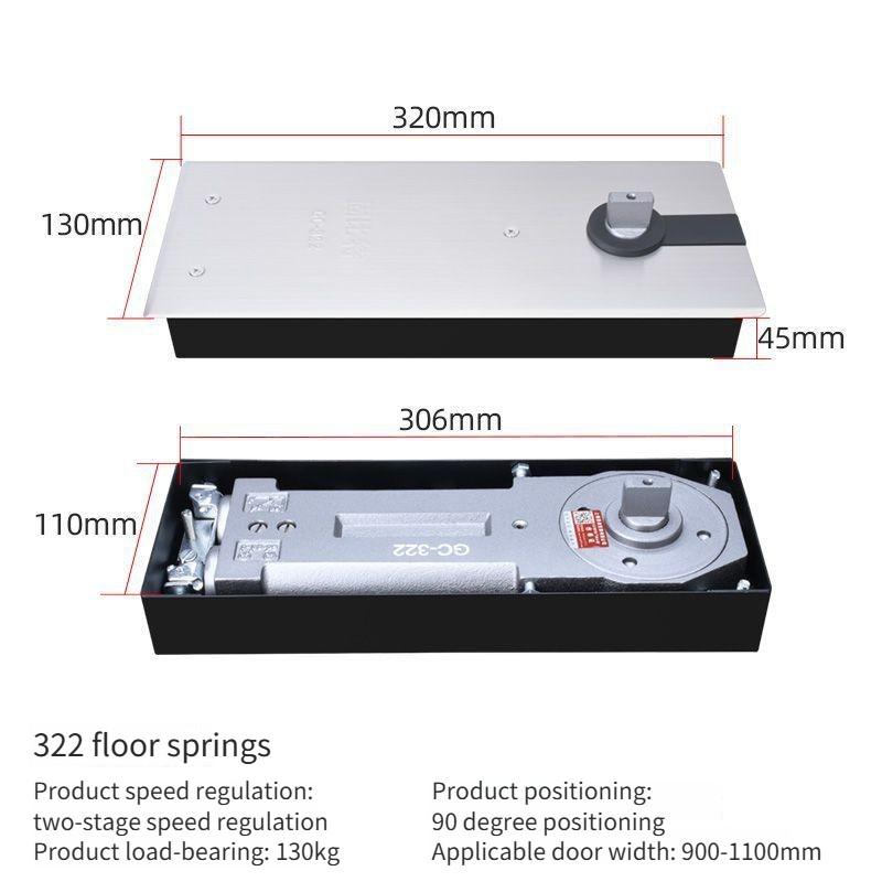Glass Door Hydraulic Buffer Floor Spring Retail Shop Frameless Door/ Framed Door Universal Floor Hinge