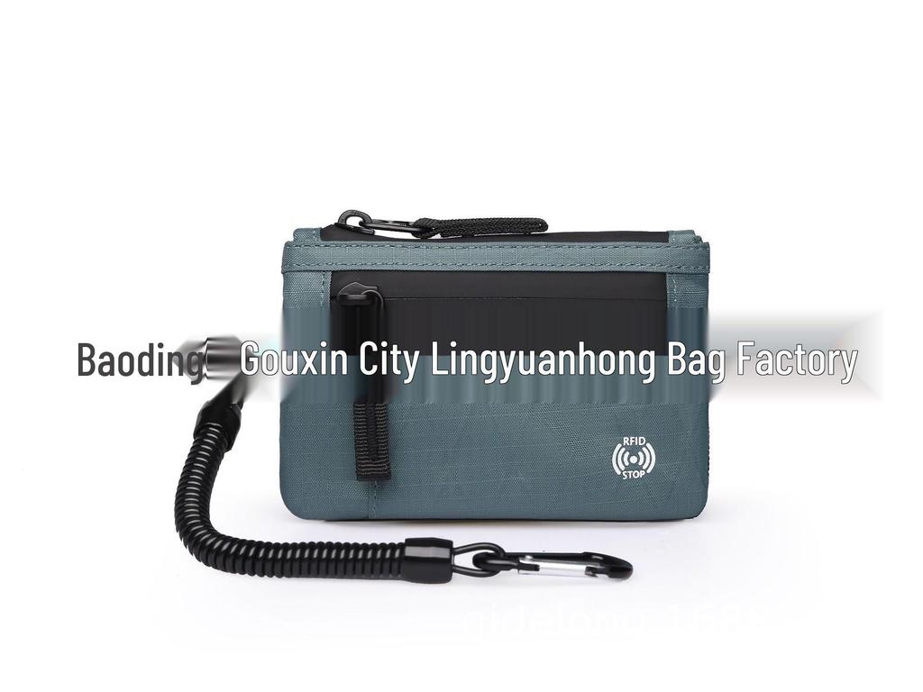 RFID Coin Purse and Anti-theft Card Holder Mini Travel Wallet with Keychain