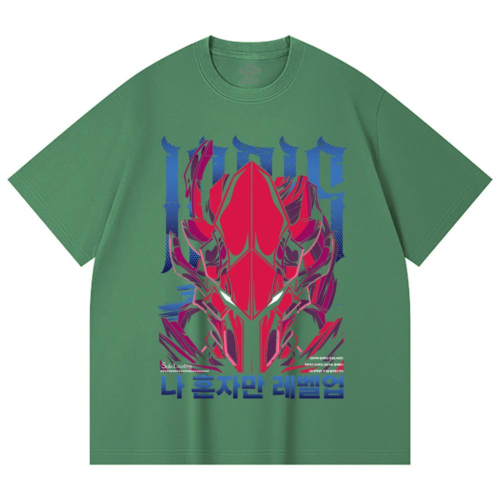 230 Gsm 100% Cotton Solo Leveling V13 Igris Print Unisex Heavy Cotton T Shirt