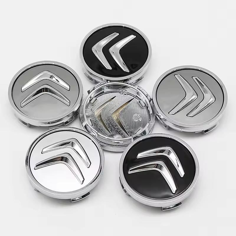4 pezzi 60mm Tappi Centrali Ruota Auto Coprimozzi Cerchioni Tappi Copri Mozzo Emblema Per Citroen C5 X AIRCROSS C3 C4 C2 Berlingo Jumper Dispatch ami