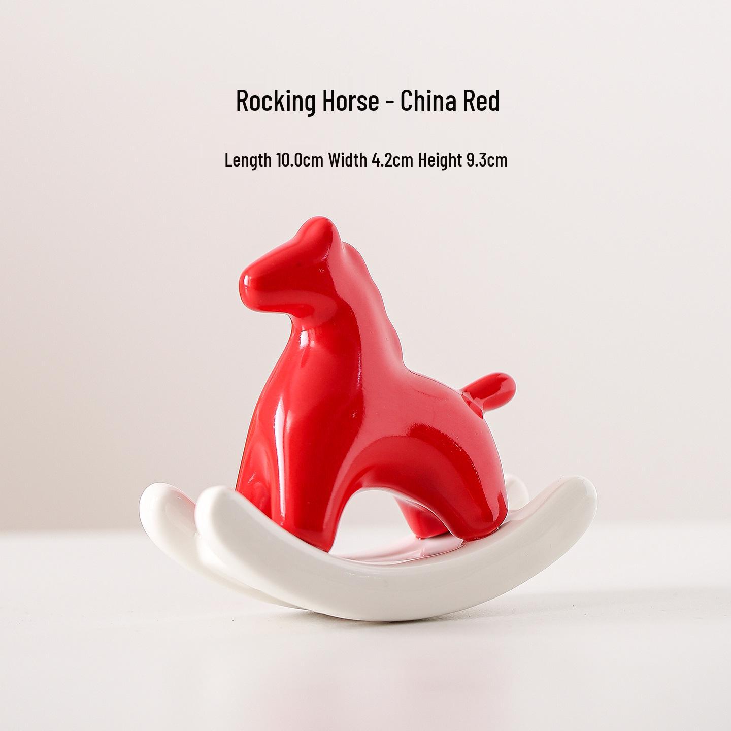 Креативное красное керамическое украшение-качалка: Милое комнатное украшение в китайском стиле