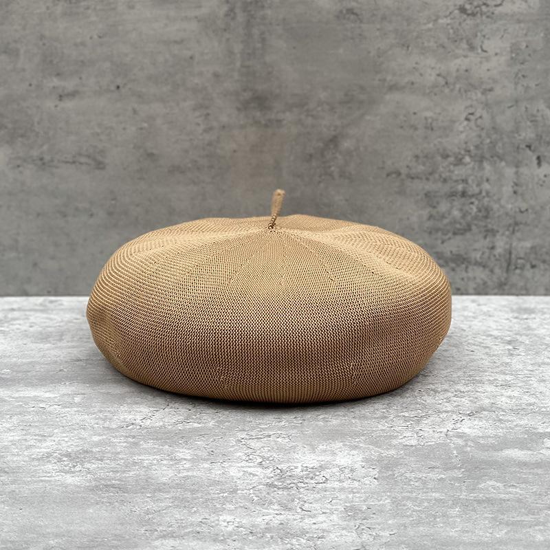 Large Simple Casual Versatile Mesh Hollow Breathable Beret Women Spring And Summer Japanese Bud Hat Big Head Circumference