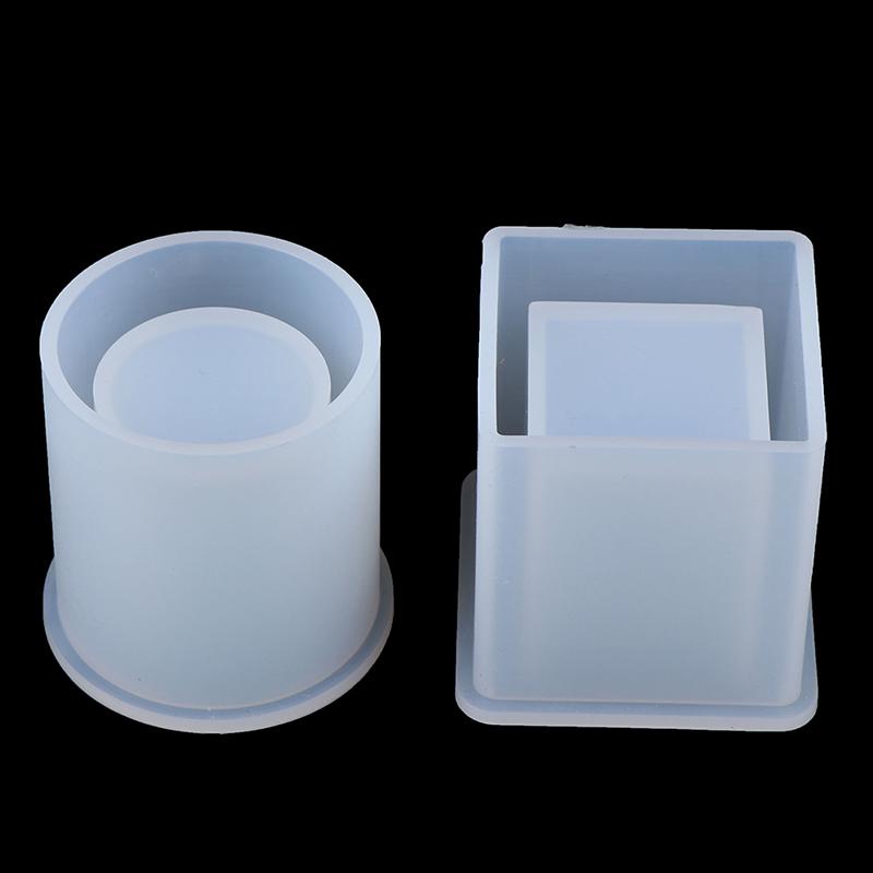 Silicone Mold Pen Container Square Round Storage Holder Epoxy Resin Molds