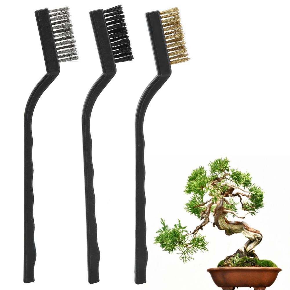 6PCS Metal and Plastic Construction Industrial Wire Brushes Curved Rust Remover Brush  Bonsai Brush