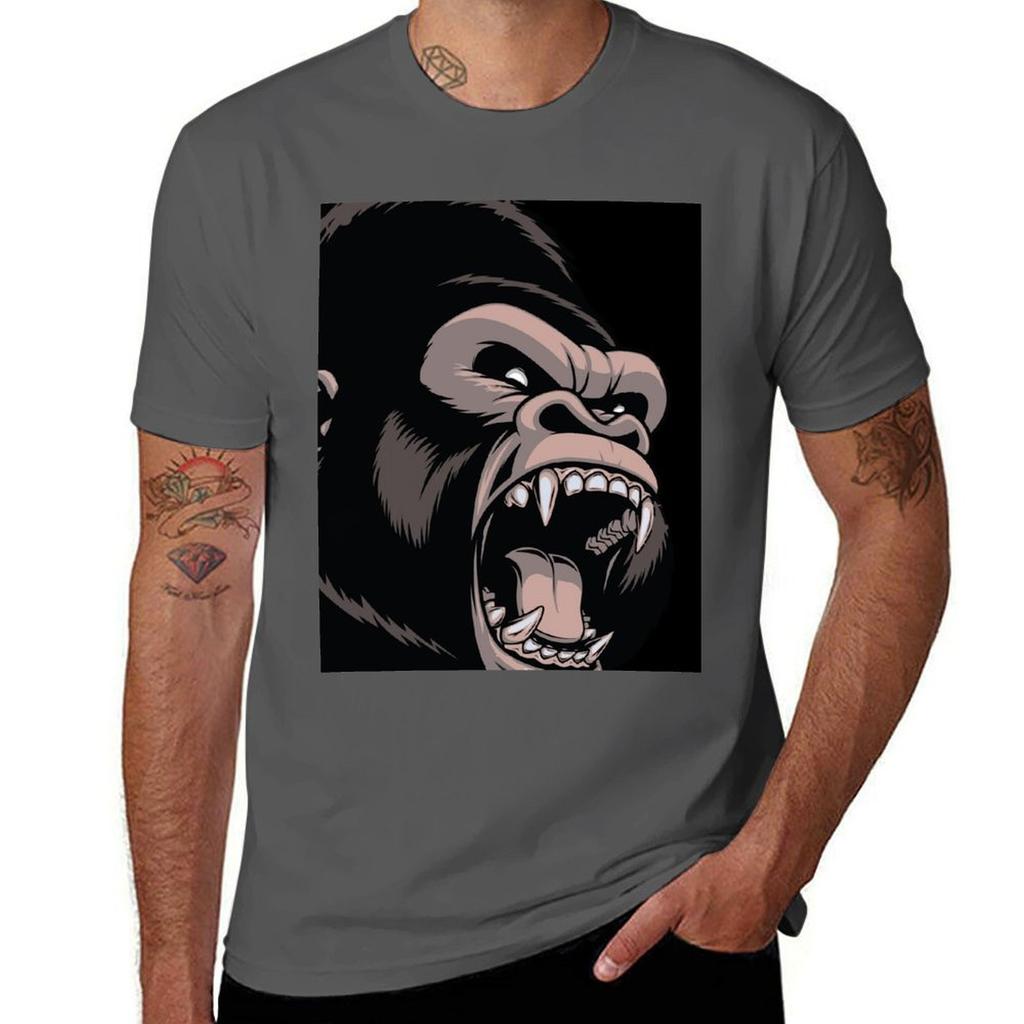 Gorilla T-Shirt Atmungsaktives Basic Baumwoll-T-Shirt