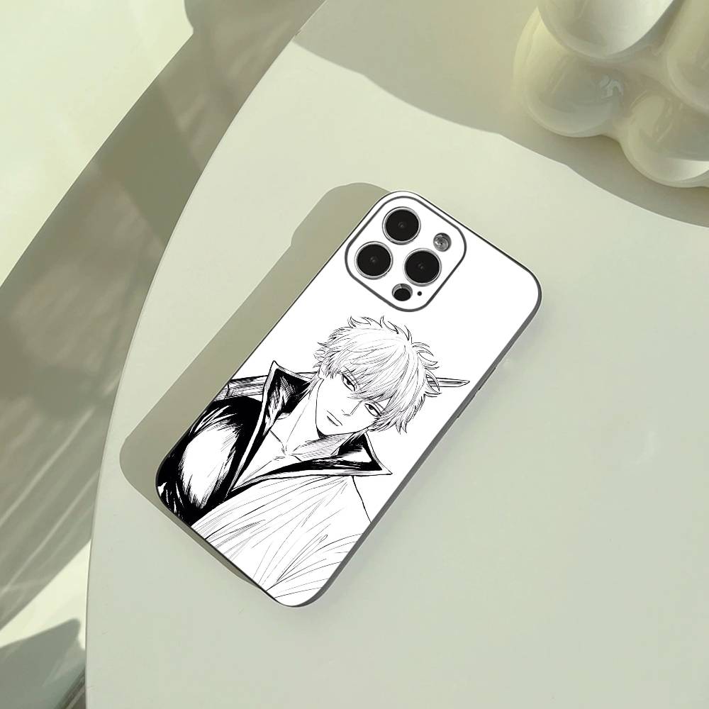 G-Gintama-Gintoki Sakata Phone Case For iPhone 17,16,15,14,13,12,11 Pro Max,16Plus,XS Soft Black Cover