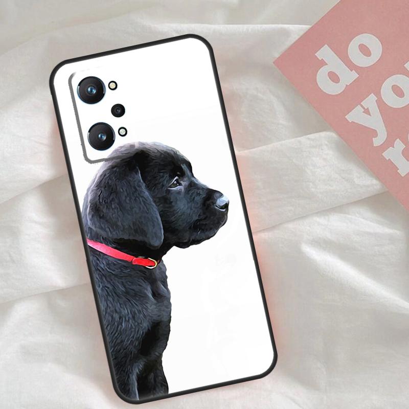 Black Labrador Dog Case For Realme C53 C55 C33 C63 C61 C51 C65 C67 C71 C75 11 12 13 14 Pro Plus GT6 GT7 15 Pro
