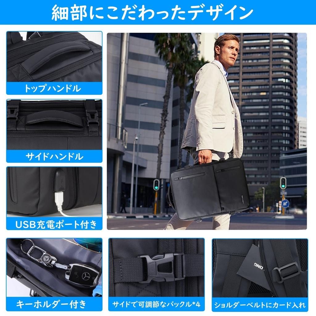 Plecak o dużej pojemności z workiem kompresyjnym i wodoodpornym portem USB, pojemność 18-35L, kompresja i [lovvento] Pompka męska, Rozszerzalny,