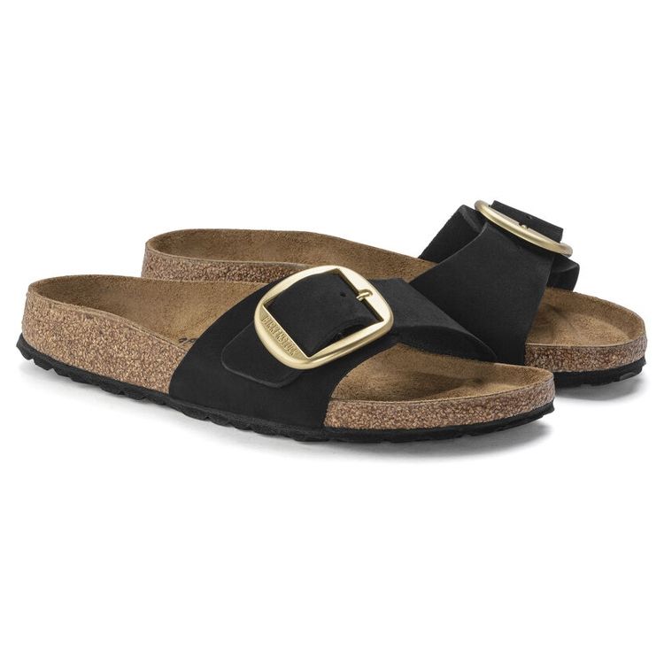 Birkenstock Madrid Flat Comfortable Breathable Slide Sandals Women sandals Black 1023373
