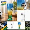 Large Capacity Glass Beer Mug with Football Design Handle Sturdy Tall Drinking Glass Suitable for Beer and Other Beverages