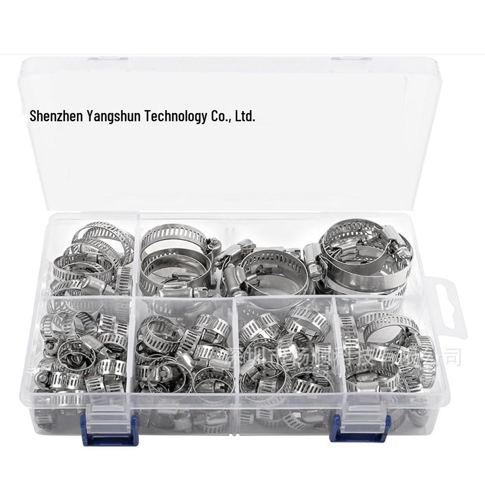 80-Piece 201 Stainless Steel American-Style Hose Clamp Set (6-51mm)