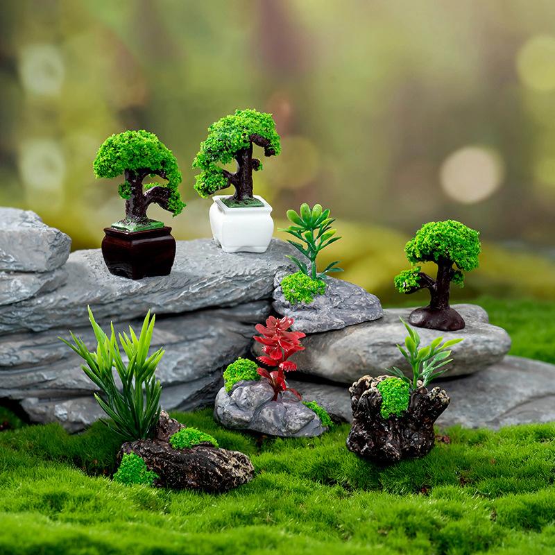Domeček pro panenky Mini Simulovaný model zelených rostlin Diy Domeček pro panenky Domácí zahrada Venkovní výzdoba