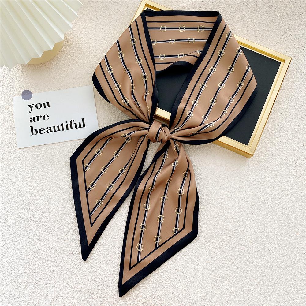 

Новые шарфы Шелковые шарфы Женские весенние и осенние длинные декоративные профессиональные шарфы Летние тонкие стили в сочетании с рубашками Стильные 12*145cm