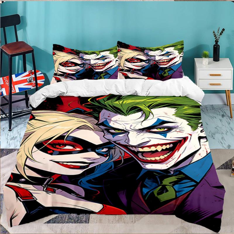 Jo-ker's Dark Saga 3pcs Bedding Set,Including 1pc Duvet Cover And 2pcs Pillowcases Perfect Gift for Christmas,Ideal for Bedroom, Dormitory