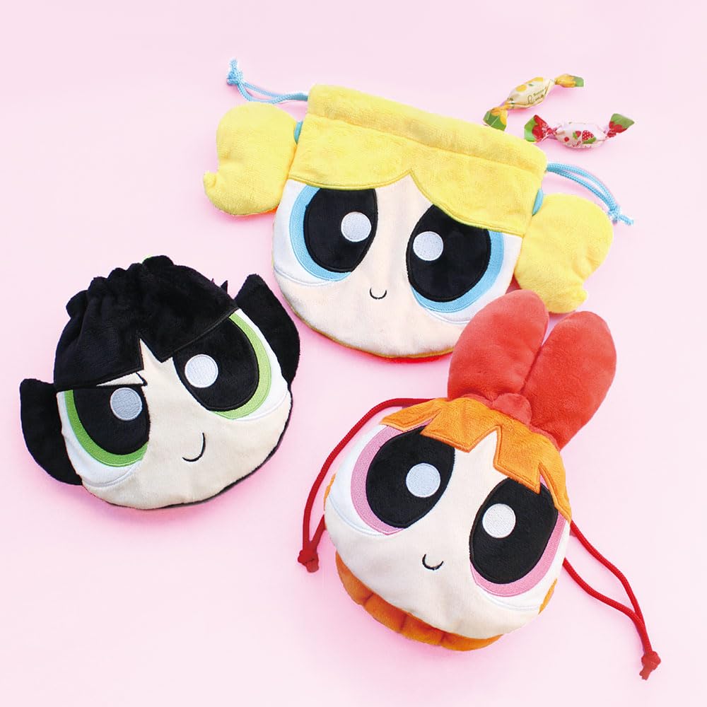 Tees Factory Powerpuff Girls Plush Drawstring Bag Bubbles H160 x W150mm PW-5530367BB