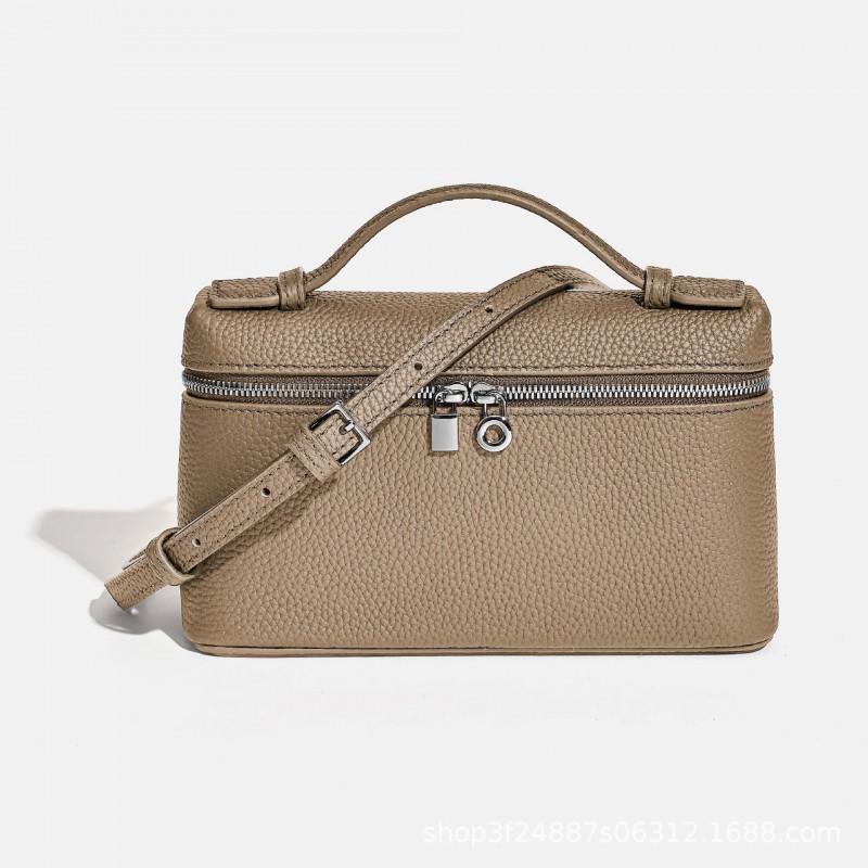 First-layer Cowhide LP19 Small Lunch Box Leather High-end Portable Single-shoulder Cross-body Makeup Female Bag