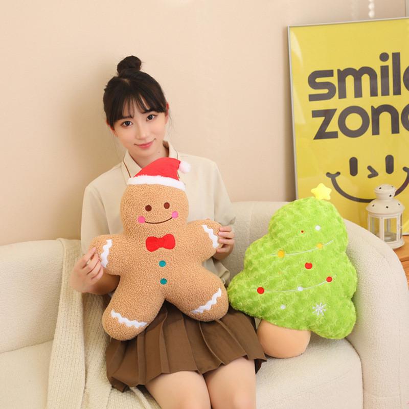 Christmas Tree Snowman Gingerbread Man Plush Toy Cute Cartoon Kid Gift Holiday