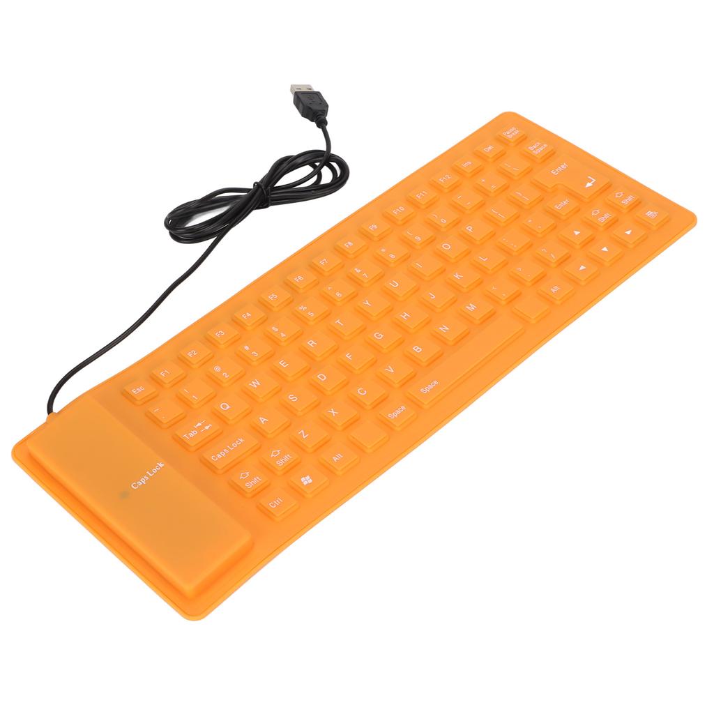 Silicone Keyboard Fully Sealed Design Lightweight Portable Silent Soft Comfortable USB Wired Silicone Keyboard for PC