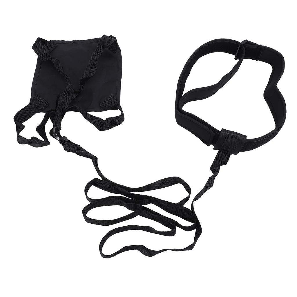 Paracadute da Nuoto Professionale Sicuro Portatile Set Cintura per Allenamento Resistenza Nuoto per Bambini Adulti 20cm 7.9in Nero
