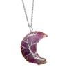 Moon Pendant Necklace Natural Resin Spiritual Gemstone Jewelry