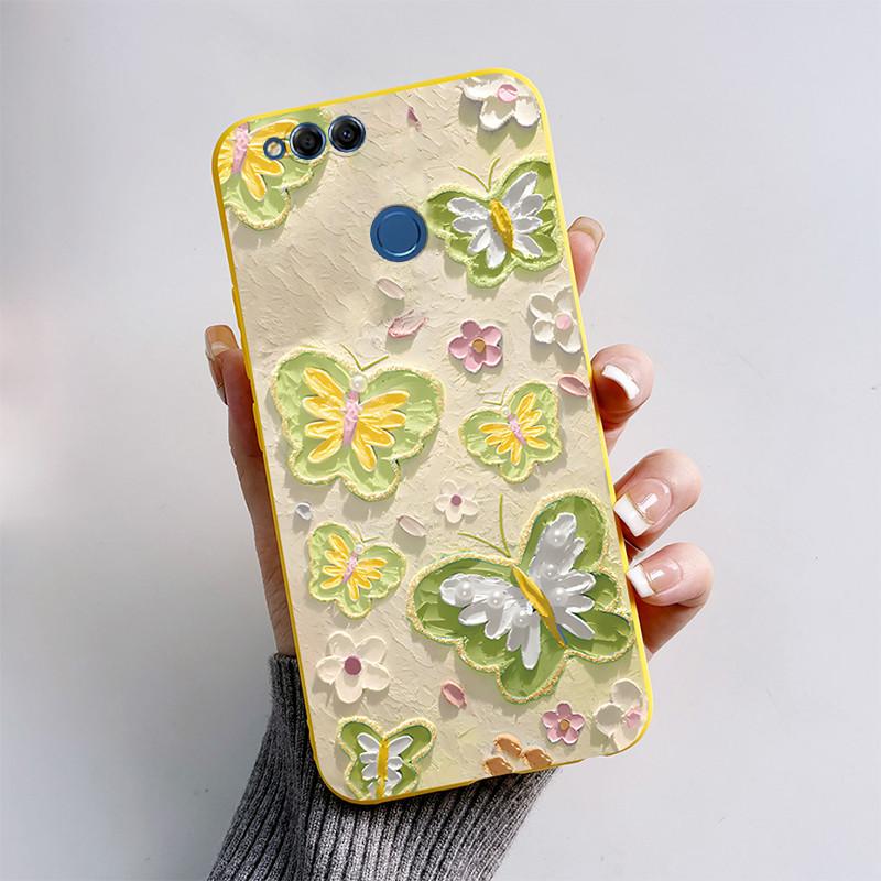 For Honor 7X Case Matte Cover Honor7X 7 X Soft Silicone Cute Cat Cartoon Case For Huawei Honor 7X BND-L21 BND-L22 BND-L24 Coque