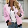 Women Casual Long Sleeve Printed Zip Jacket Fashion Coat With Pockets