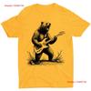 Bear Playing Guitar T Shirt Mens Musician Guitarist Player  Vintage Washed Designer Clothes Graphic Top For Everyday Wear
