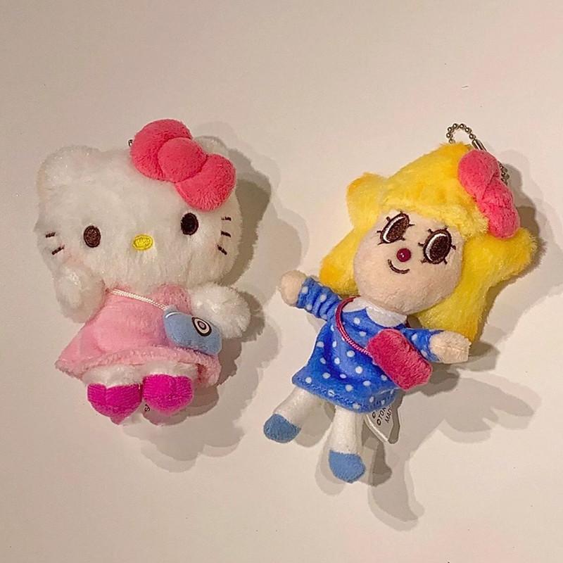 Cute Kt Cat Plush Doll Keychain Bag Charm Hellokitty Pendant Cartoon Backpack Decoration