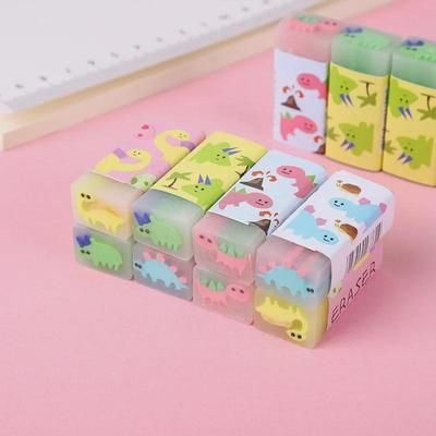 Cartoon Dinosaur Sandwich Eraser for Primary Students - Minimal Scrap Writing Correction Tool