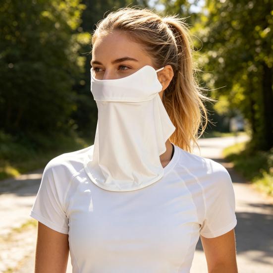 Sun Protection Guard Lightweight Breathable Sunblock Face Guard Gradient Dyeing Technology Ice Silk Face Guard