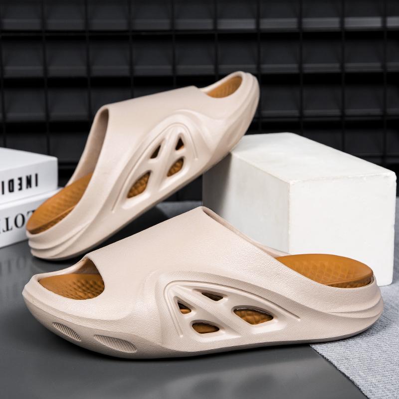 Fashion 2025 Men's Luxury Indoor Slippers Summer New Thick Soled Men's Outdoor Wear Hollowed Out Beach Shoes Lazy Sneakers Cool Slippers