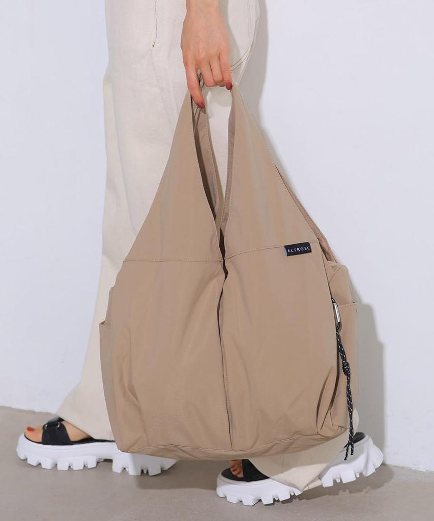 Beige Tote Bag for Big Large Large Tote Big Tote Large Tote Mom Day Shoulder [Altro Rose] Women, Tote, Capacity, A4, Nylon, Gusseted, Bag, Bag, Bag,