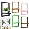 Decorative Wooden Wall Shelf Square Storage Rack Versatile Plant Display Rack  Flower Vases