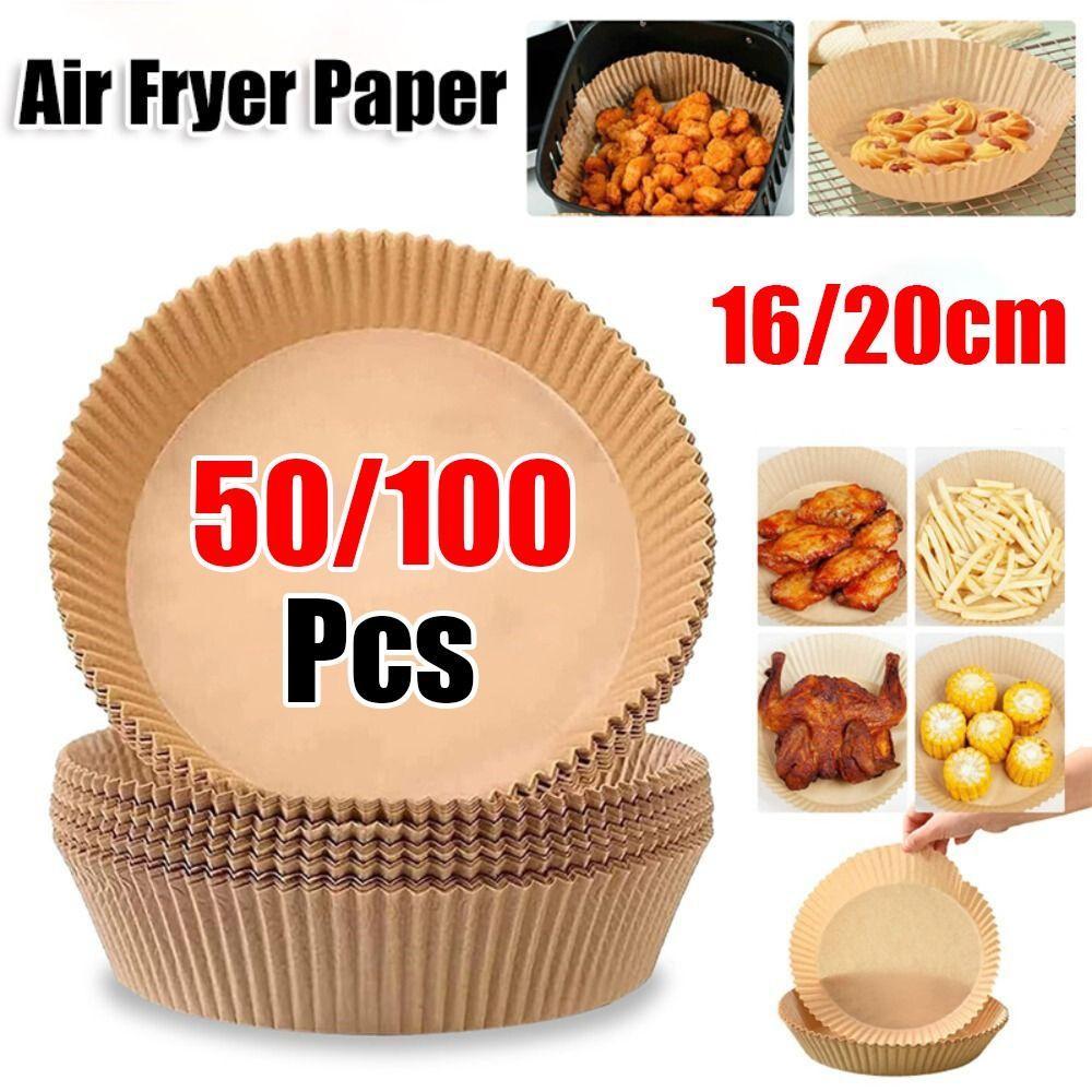 20/50/100Pcs Non-Stick Air Fryer Paper Oil Proof Frying Paper  for Steamer Muffin Cupcake