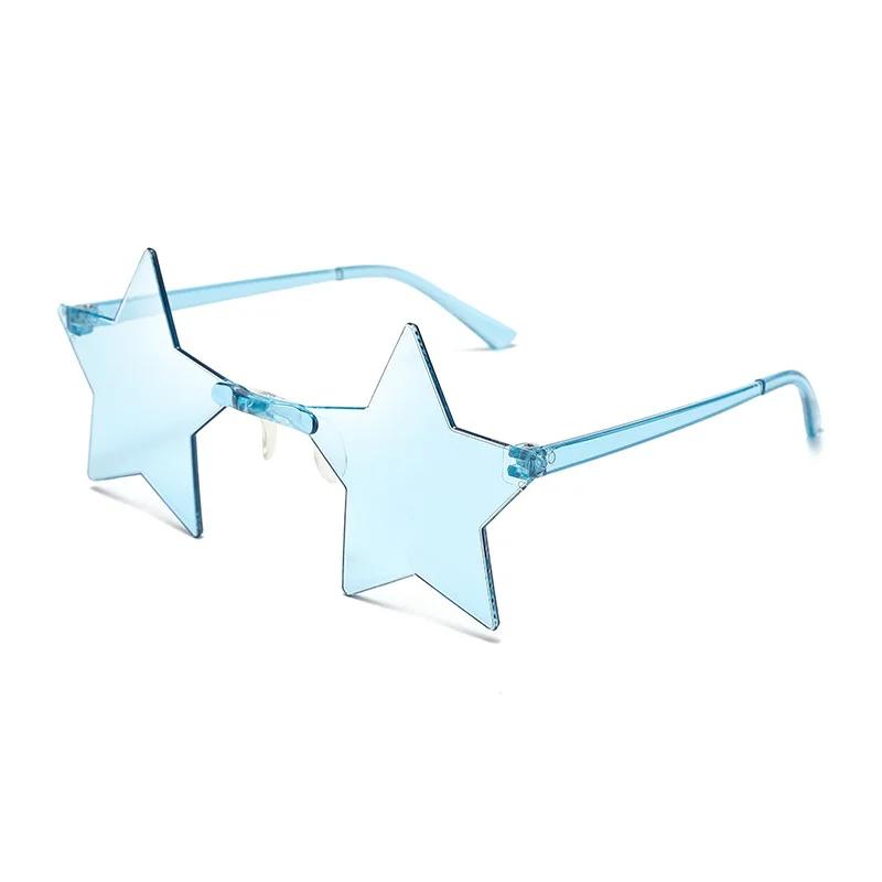 Star Shape Sun Eyeglasses Ultra Light Funny Pentagram Candy Colors Eyewear Decoration Party Rimless Sunglasses UV400 Gafas De Sol